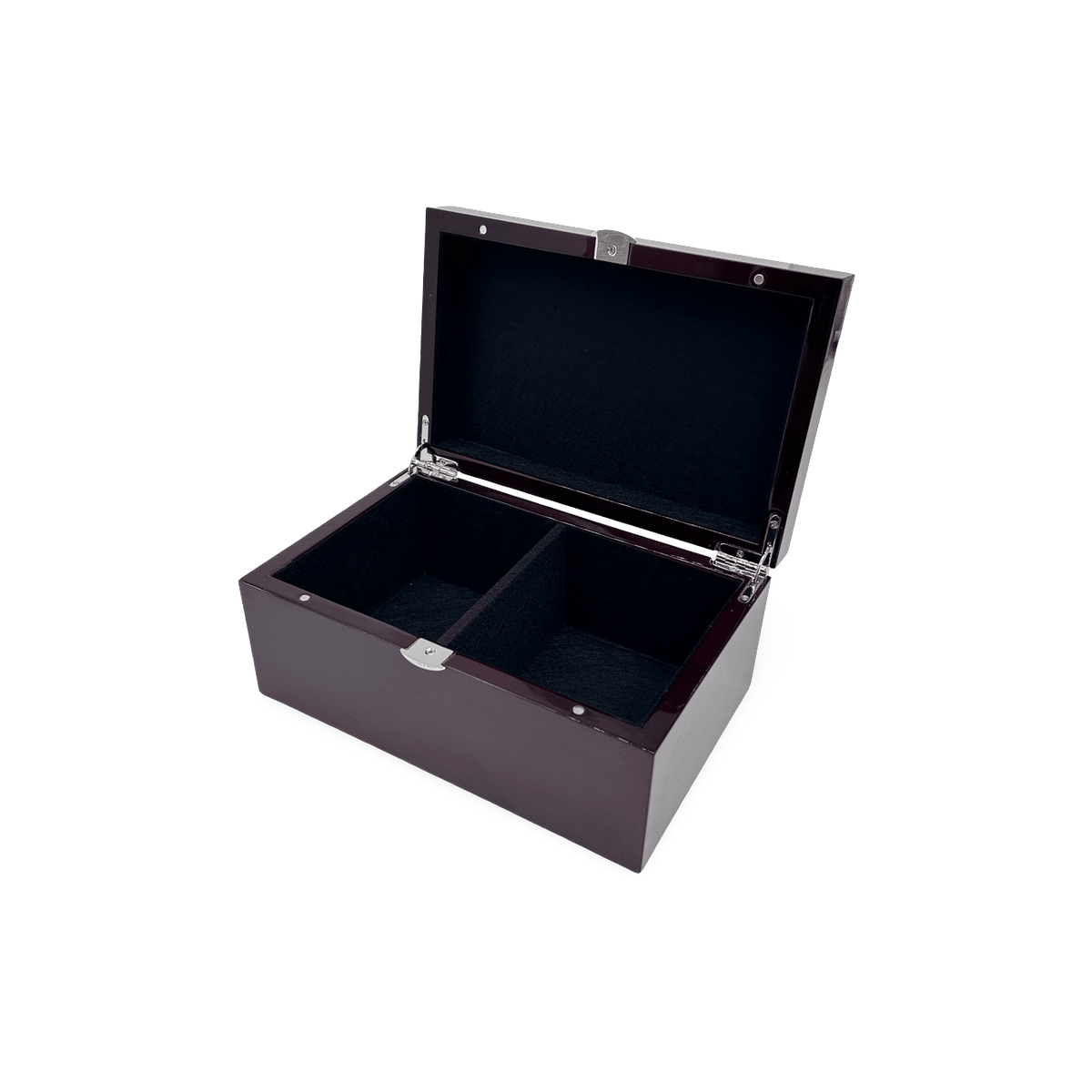 Dal Rossi Mahogany Storage Box for Chess Pieces - open