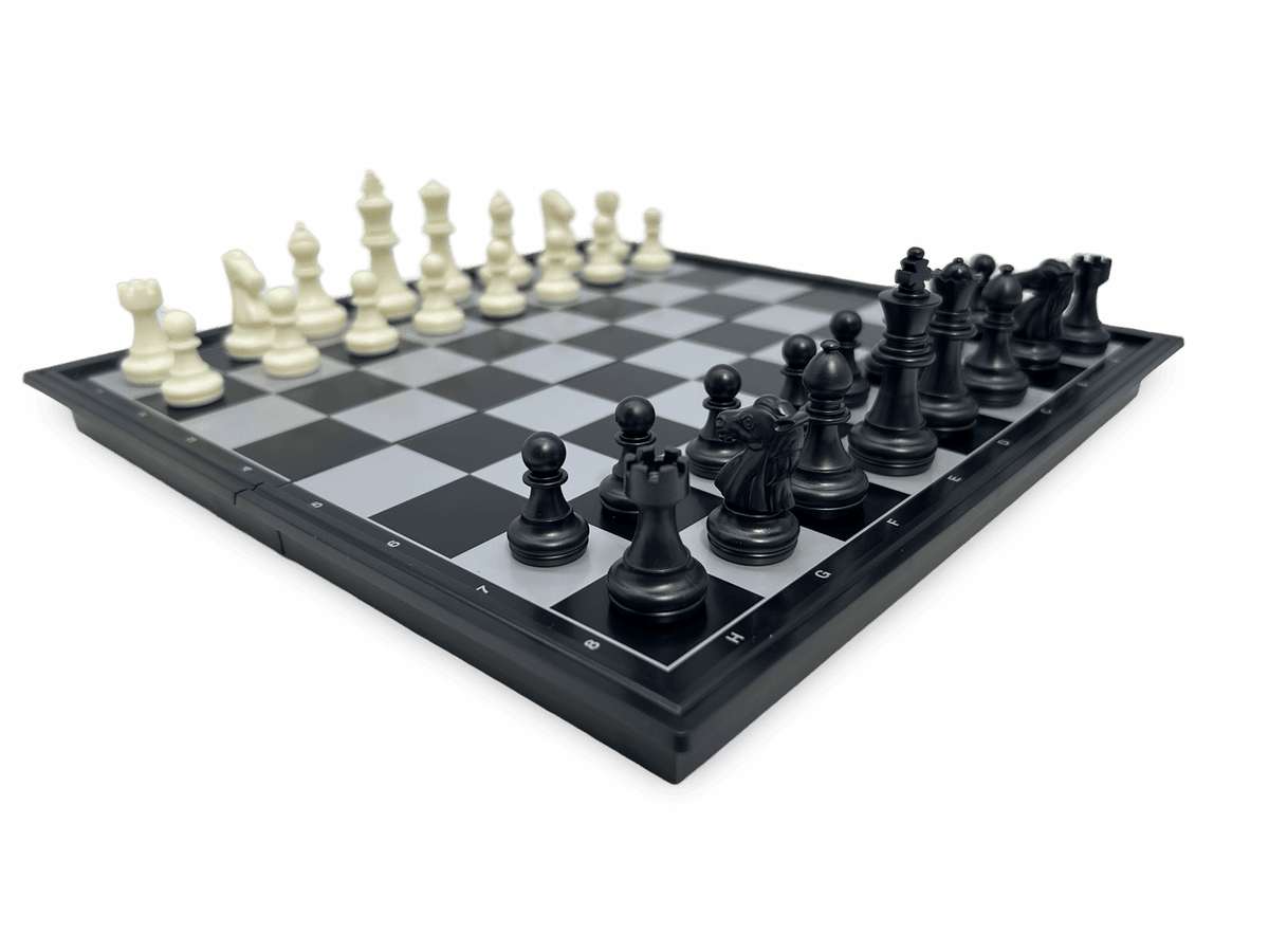 Magnetic Travel 3-in-1 set - chess, backgammon, checkers - side view