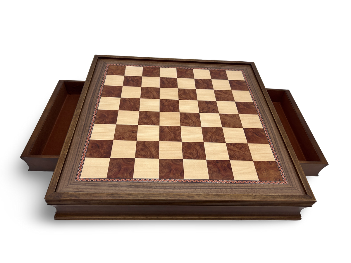 Dal Rossi 50cm Wooden Chess Board with Storage Drawers