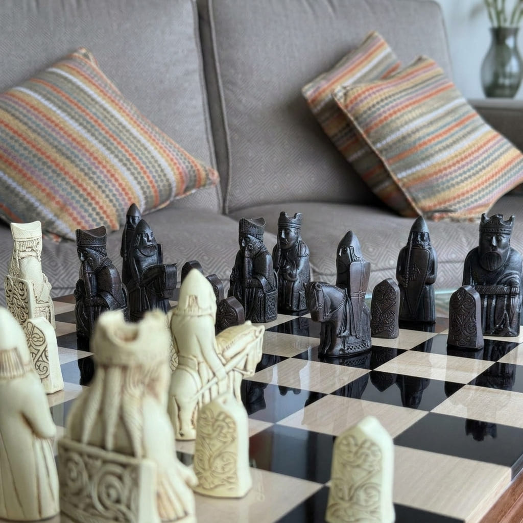 Isle of Lewis Chess Pieces - in action