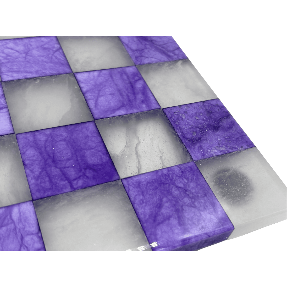 Amethyst Haze Modern Alabaster Chess Set board detail