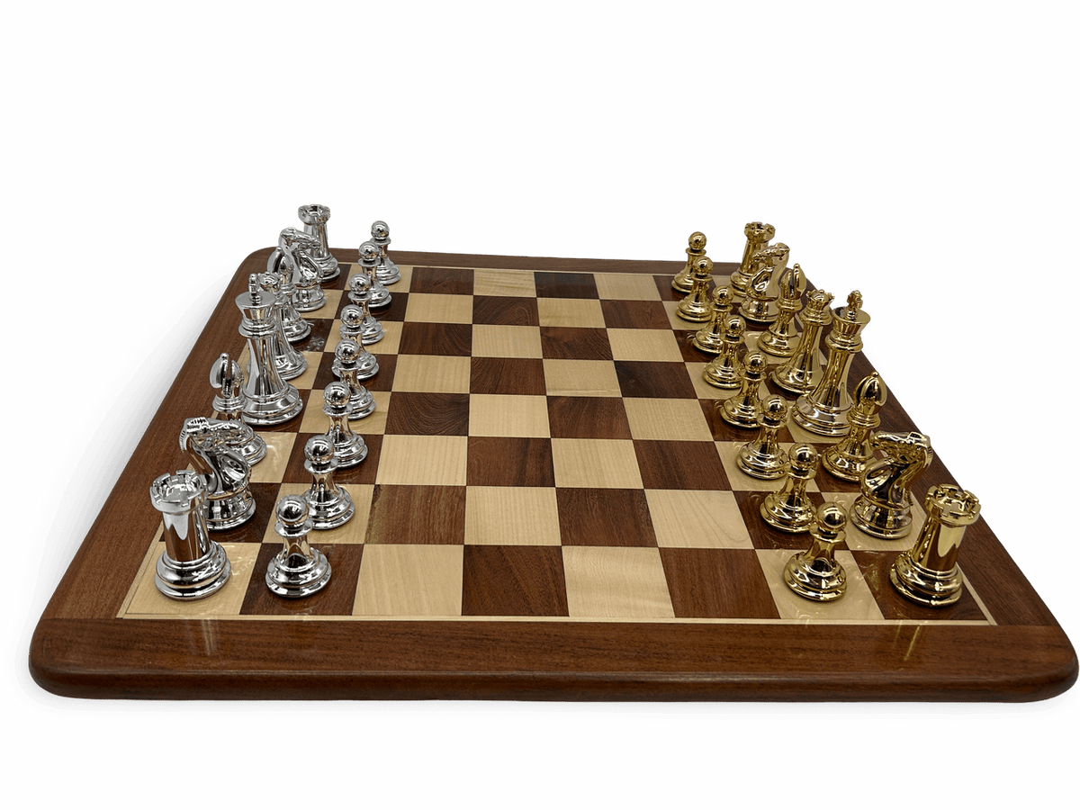 Resin Staunton Pieces with High-Gloss Look - silver and gold
