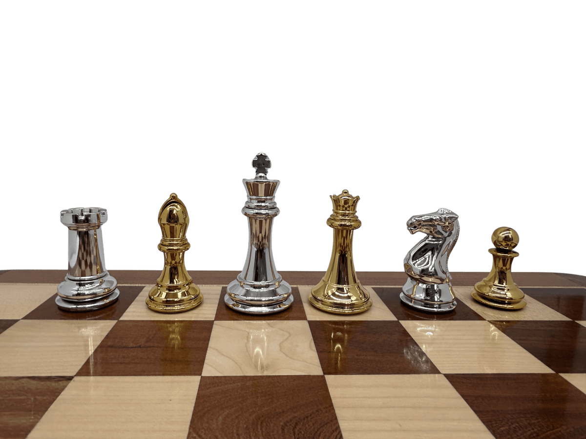 Resin Staunton Pieces with High-Gloss Look - silver and gold