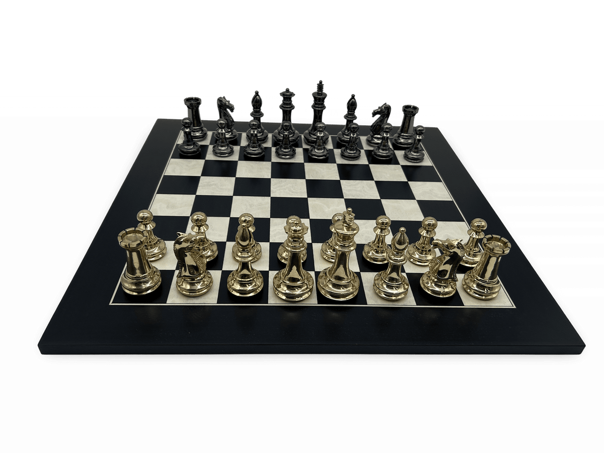 Staunton Brass & Metal Chess Pieces - small scratches