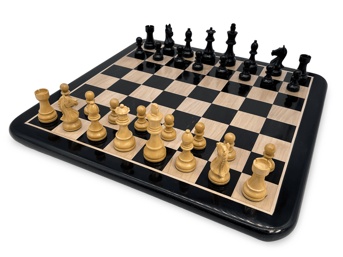 Rex Noir Solid Timber Chessboard Noir with pieces