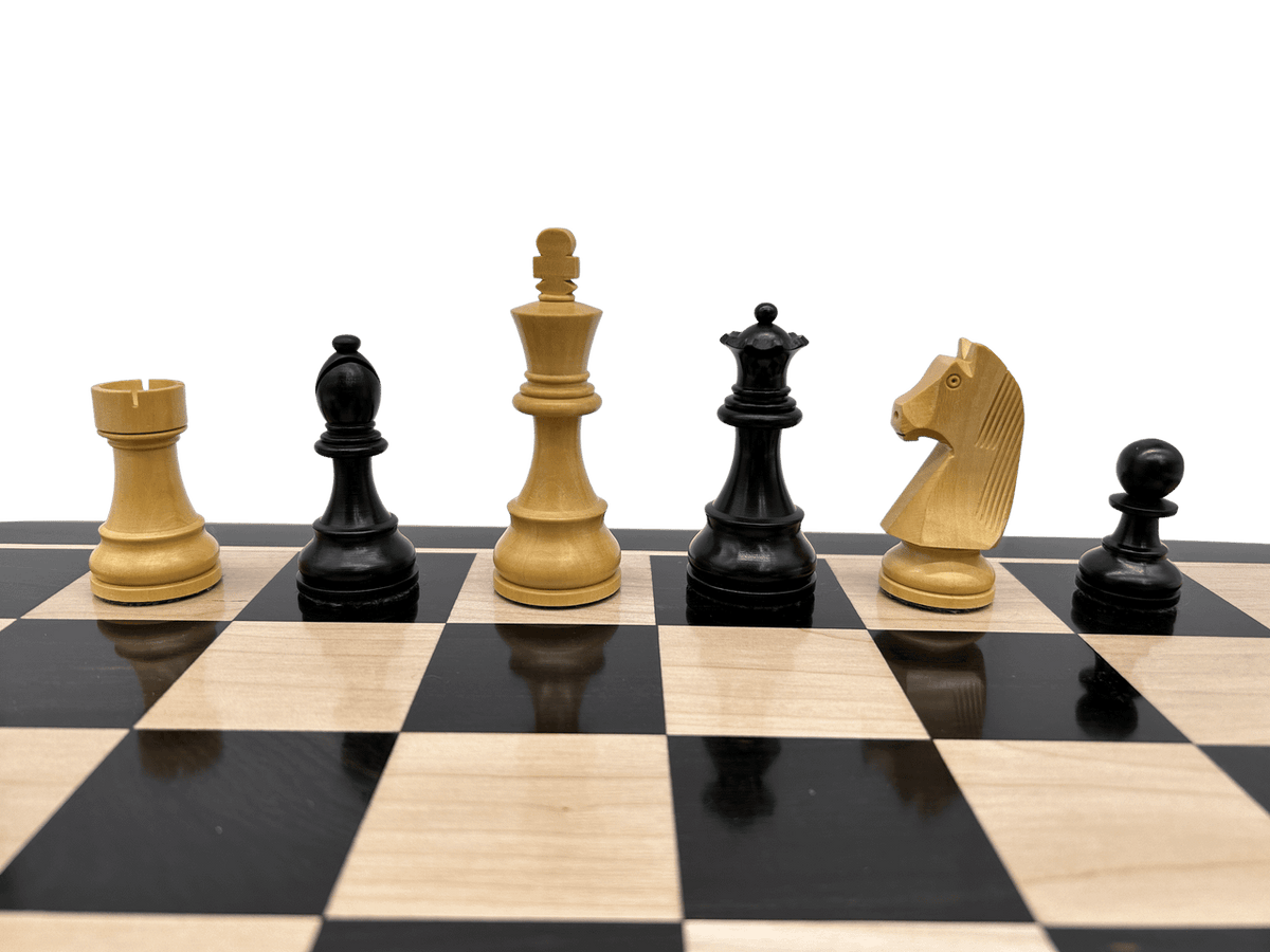 Rex Noir London Noir Double Weighted Ebony Staunton Chess Pieces