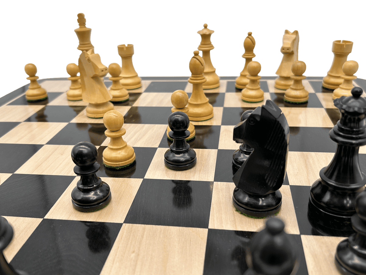 Rex Noir Solid Timber Chessboard Noir with pieces