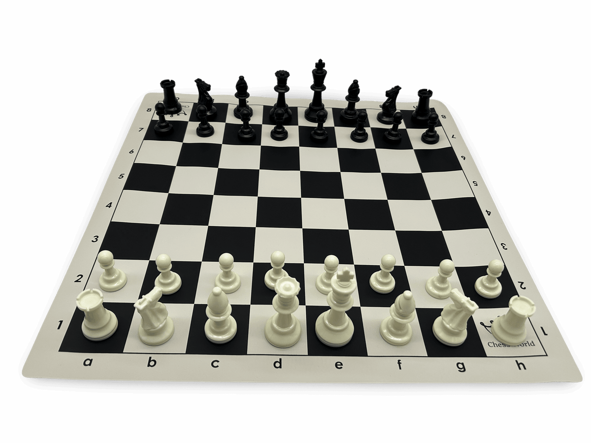 Tournament Pro Chess Set - black board and double weighted pieces