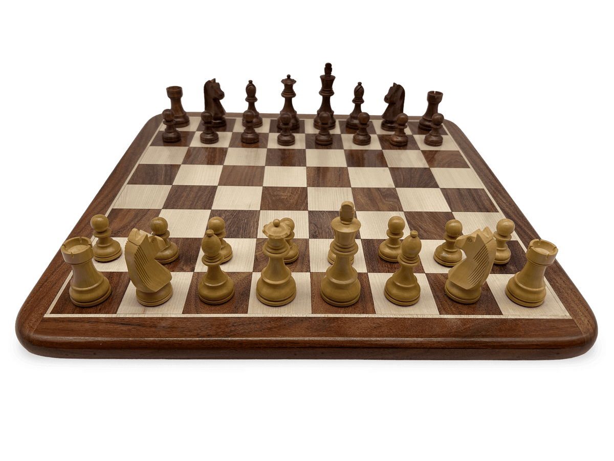 Rex Noir London Classic Double Weighted Acacia Staunton Chess Pieces with Acacia chessboard