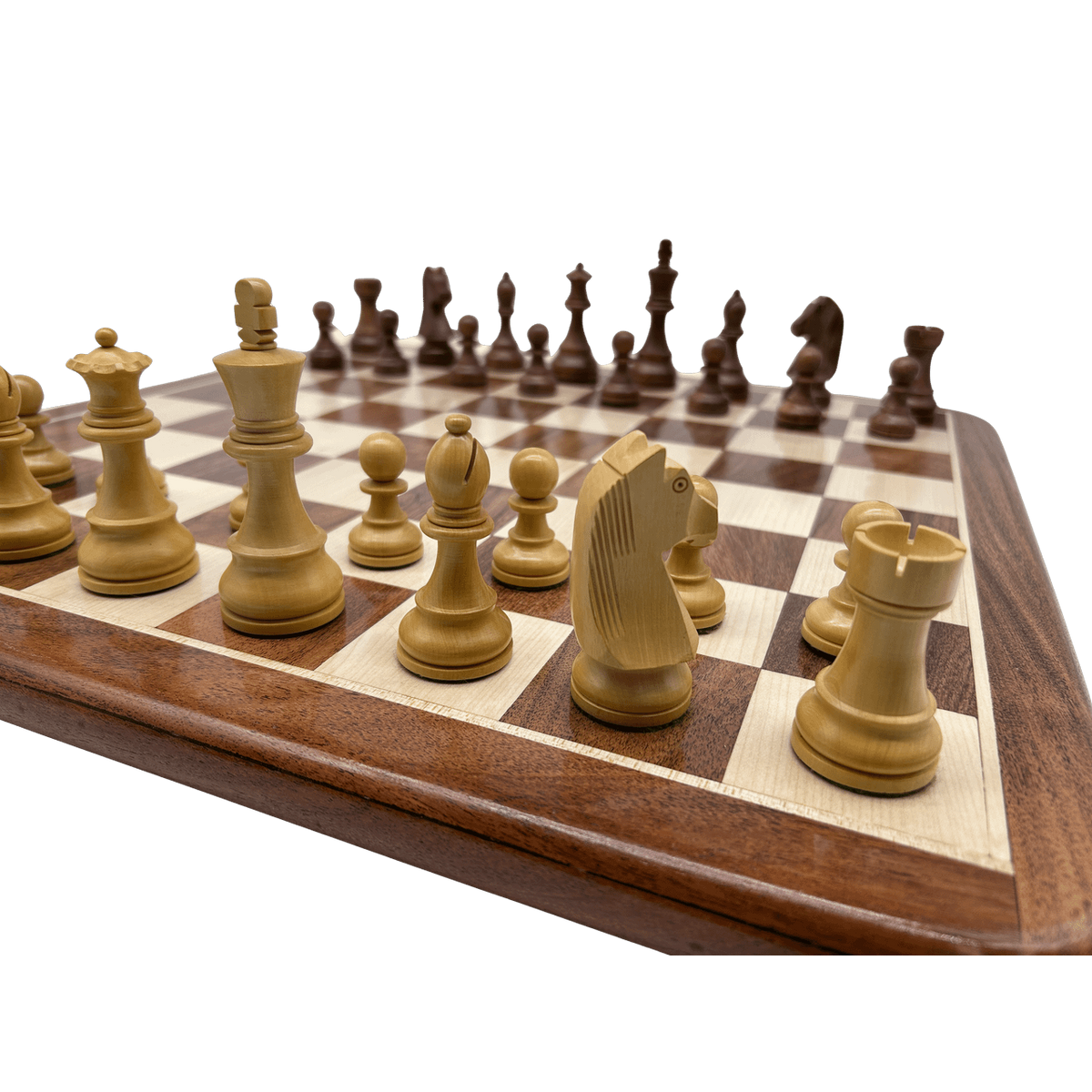 Rex Noir London Classic Double Weighted Acacia Staunton Chess Pieces detail