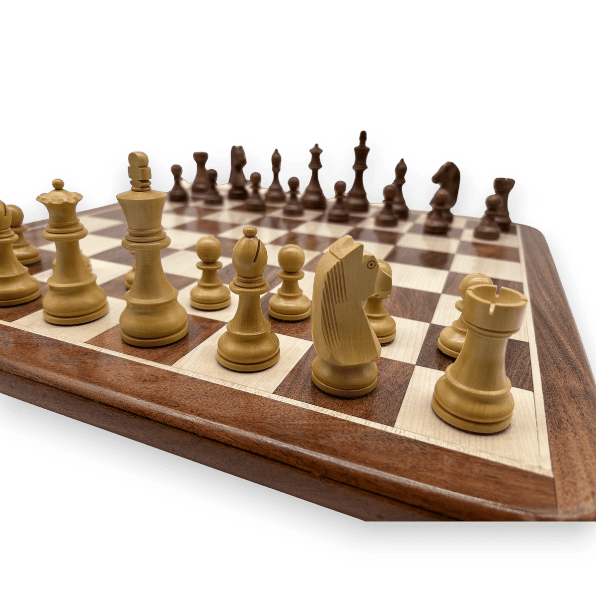 Rex Noir London Classic Double Weighted Acacia Staunton Chess Pieces detail