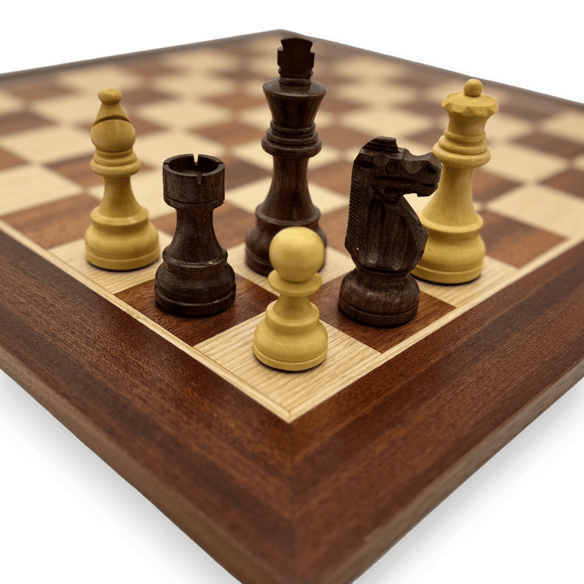 Dal Rossi 95mm Sheesham Double Weighted Chess Pieces mix