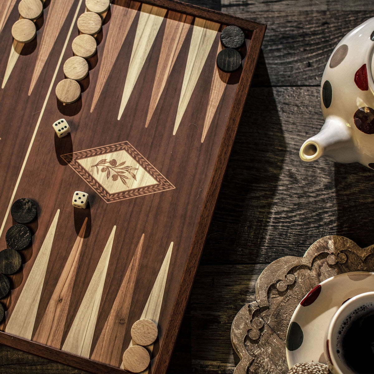 Manopoulos Classic Style 2in1 Combo Game in Wooden Case, Chess/Backgammon (STP28E) backgammon set