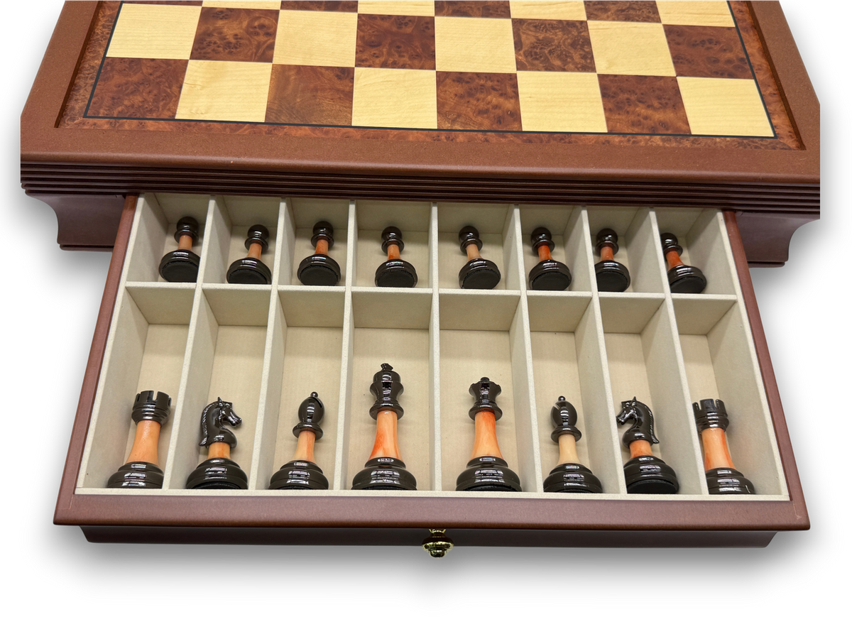 Segreto Grande Drawers Chess Set - drawer full