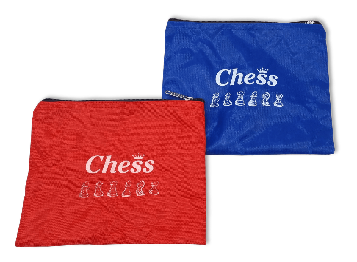 Zip Up Chess Pieces Bag – Red and Blue