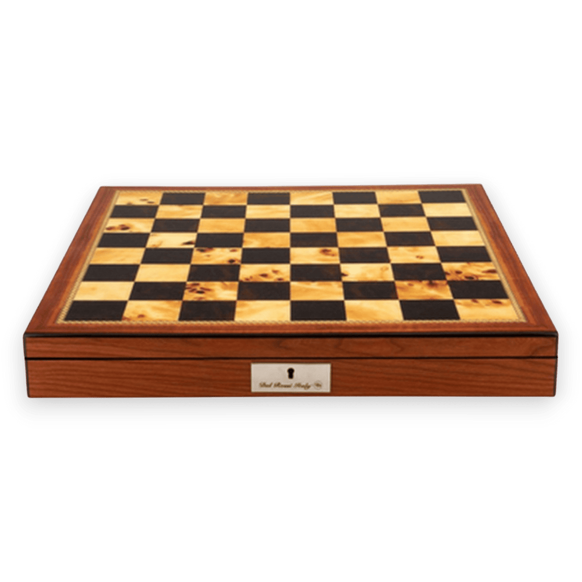 Dal Rossi 50cm Walnut Finish Chess Board with 95mm Sheesham Chess Pieces (L2054DR & L3020DR) board