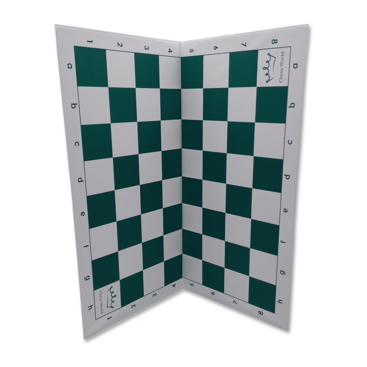 Plastic Folding Tournament Size 50cm Chess Board (BB002) green and white half closed